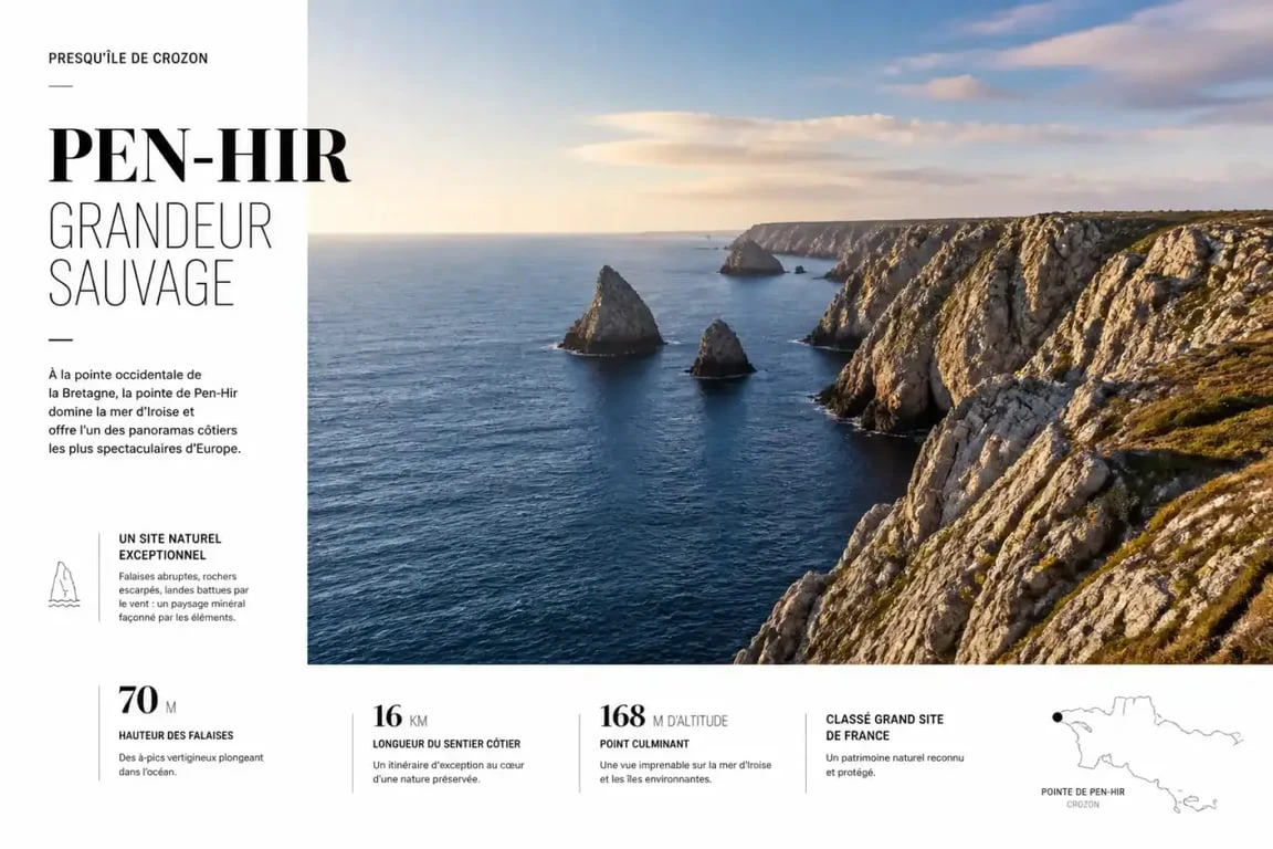 Falaises spectaculaires de la pointe de Pen-Hir sur la presqu'île de Crozon