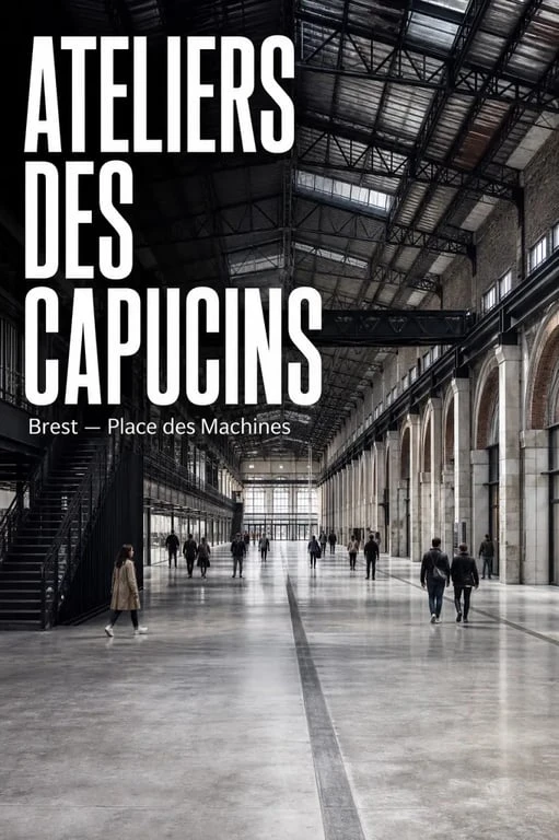 Ateliers des Capucins Brest, vue large de la Place des Machines couverte et monumentale