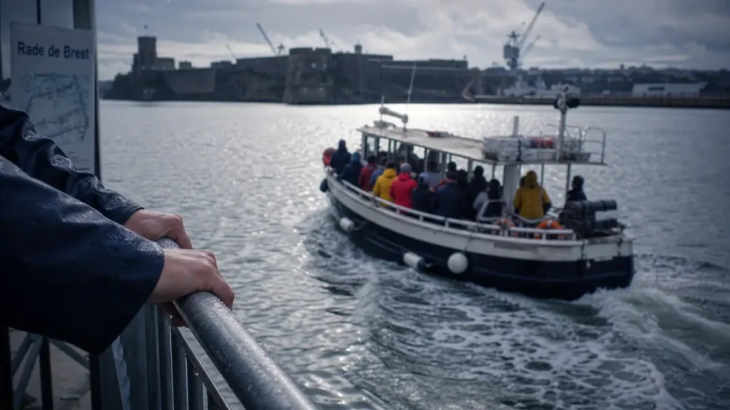 Visiter la rade de Brest en bateau : voilier et passagers dans la rade