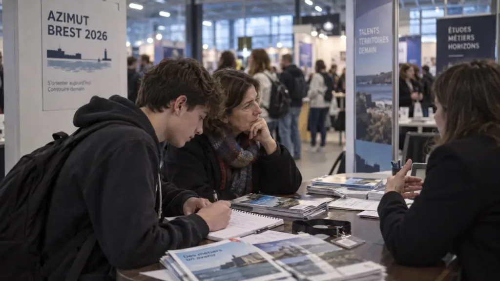 Azimut Brest 2026 à Penfeld : lycéen et parent notent au salon d’orientation