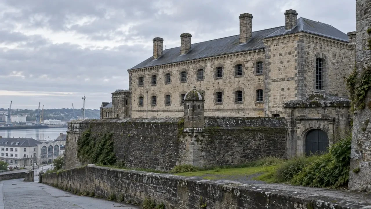 Visite prison Pontaniou Brest : vue extérieure de l’ancienne prison avant rénovation