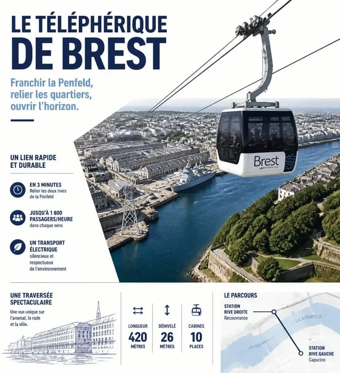 Téléphérique de Brest pour visiter les Capucins