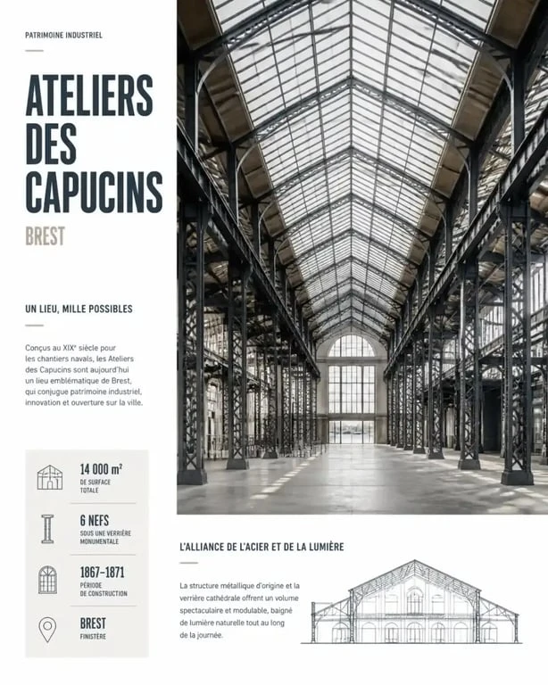 Architecture industrielle des Ateliers des Capucins à Brest