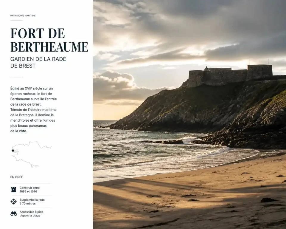 Le fort de Bertheaume surplombant la plage du Perzel à Plougonvelin