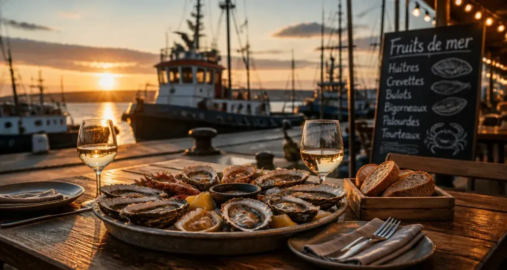 Restaurants quai de la douane Brest : huîtres et fruits de mer face au port