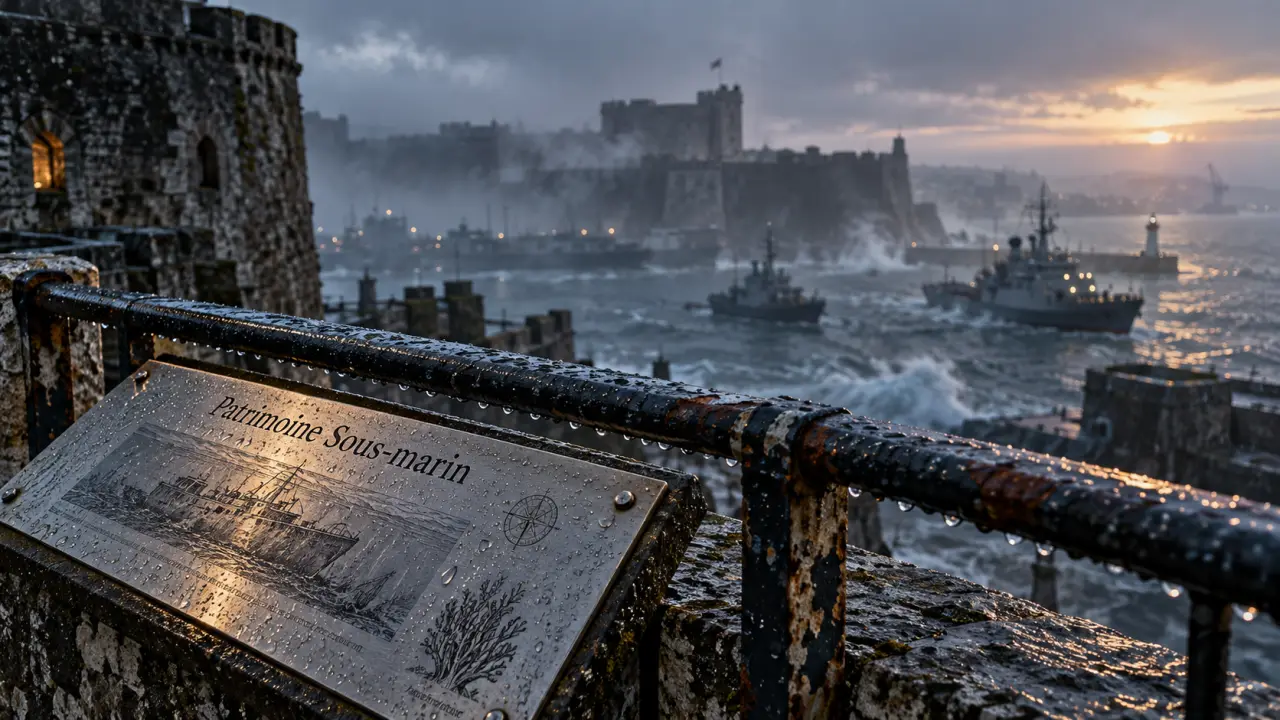 Sous marin Brest à visiter depuis le Château : rade et base navale