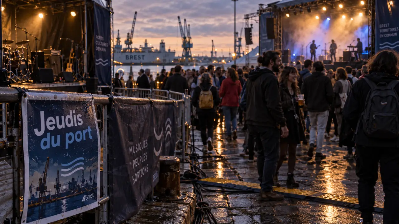 Jeudis du port brest : foule sur le port de commerce et spectacles de rue